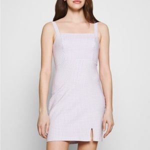 NWT Purple and White Gingham Hollister Mini Dress Size S